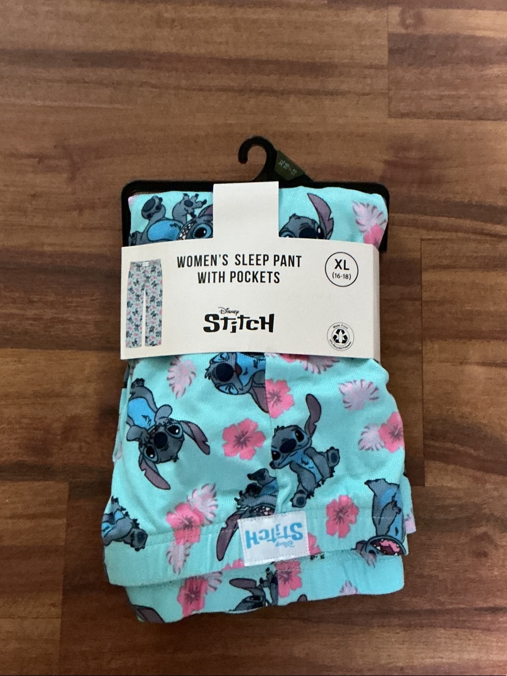 Women's Sleep Pants with Pockets - Aqua Floral (XL) nwt stitch